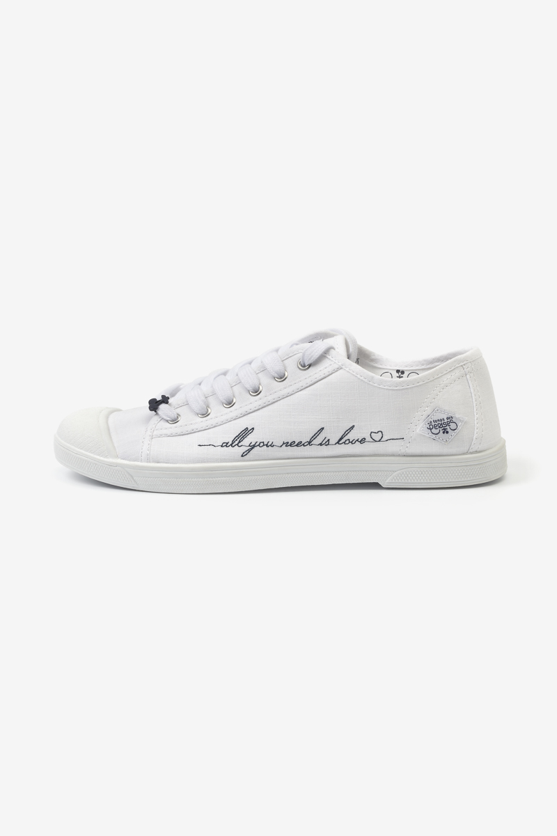 Sneakers Basic weiß mit Stickerei