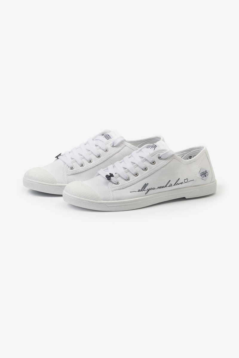 Sneakers Basic weiß mit Stickerei