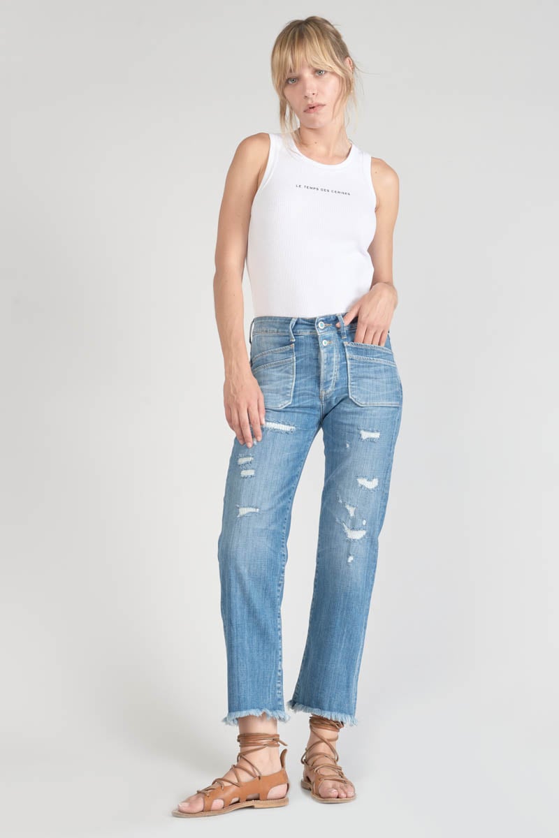 Jeans Pricilia high waist 7/8 destroy blau Nr.4
