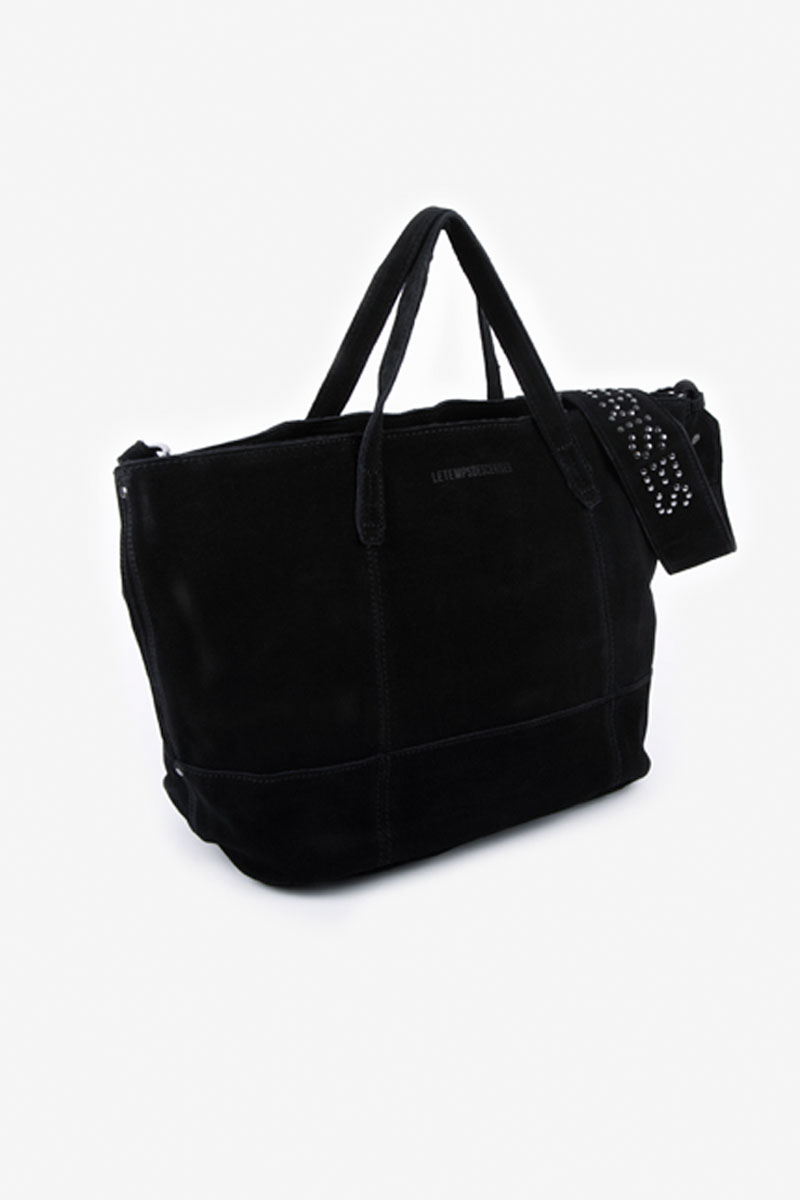 Tasche Astier aus schwarzem Wildleder