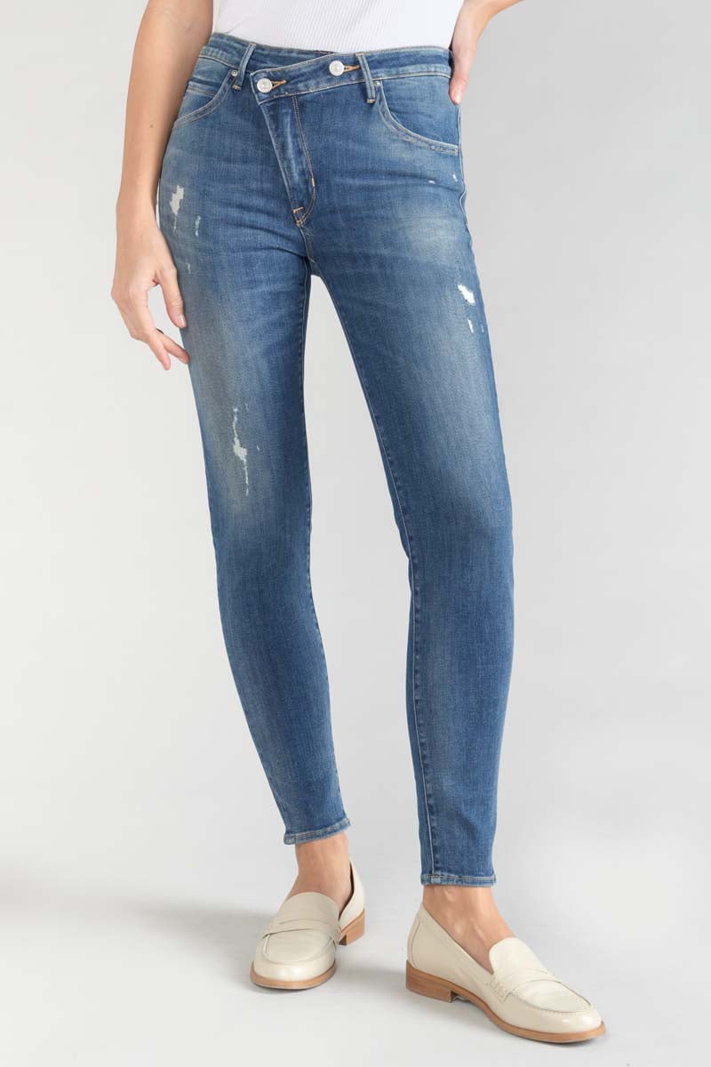 Jeans power skinny high waist 7/8 destroy blau Nr.2