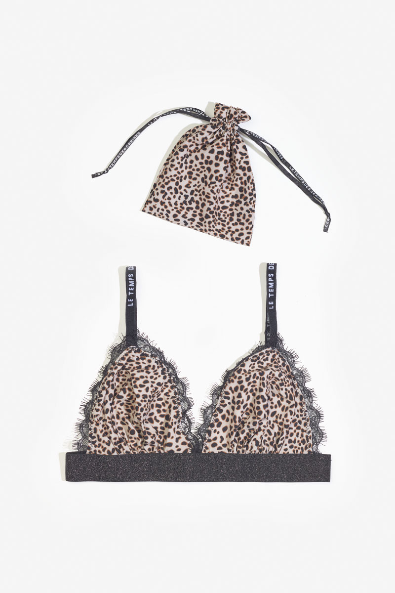 Triangel-BH Sage mit Leopardenmuster