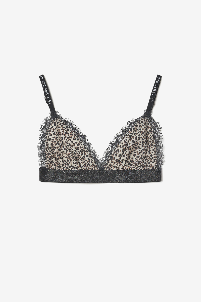 Triangel-BH Sage mit Leopardenmuster