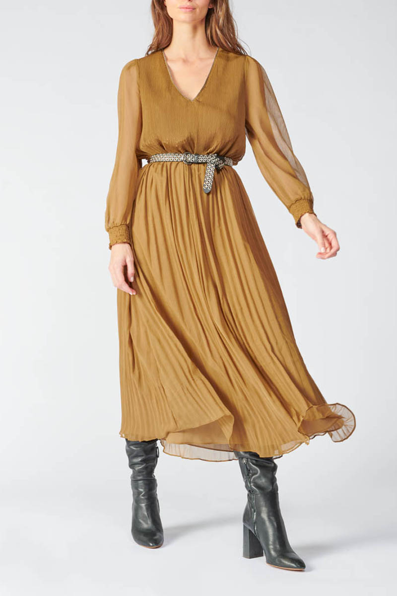 Langes kleid Toby in braun