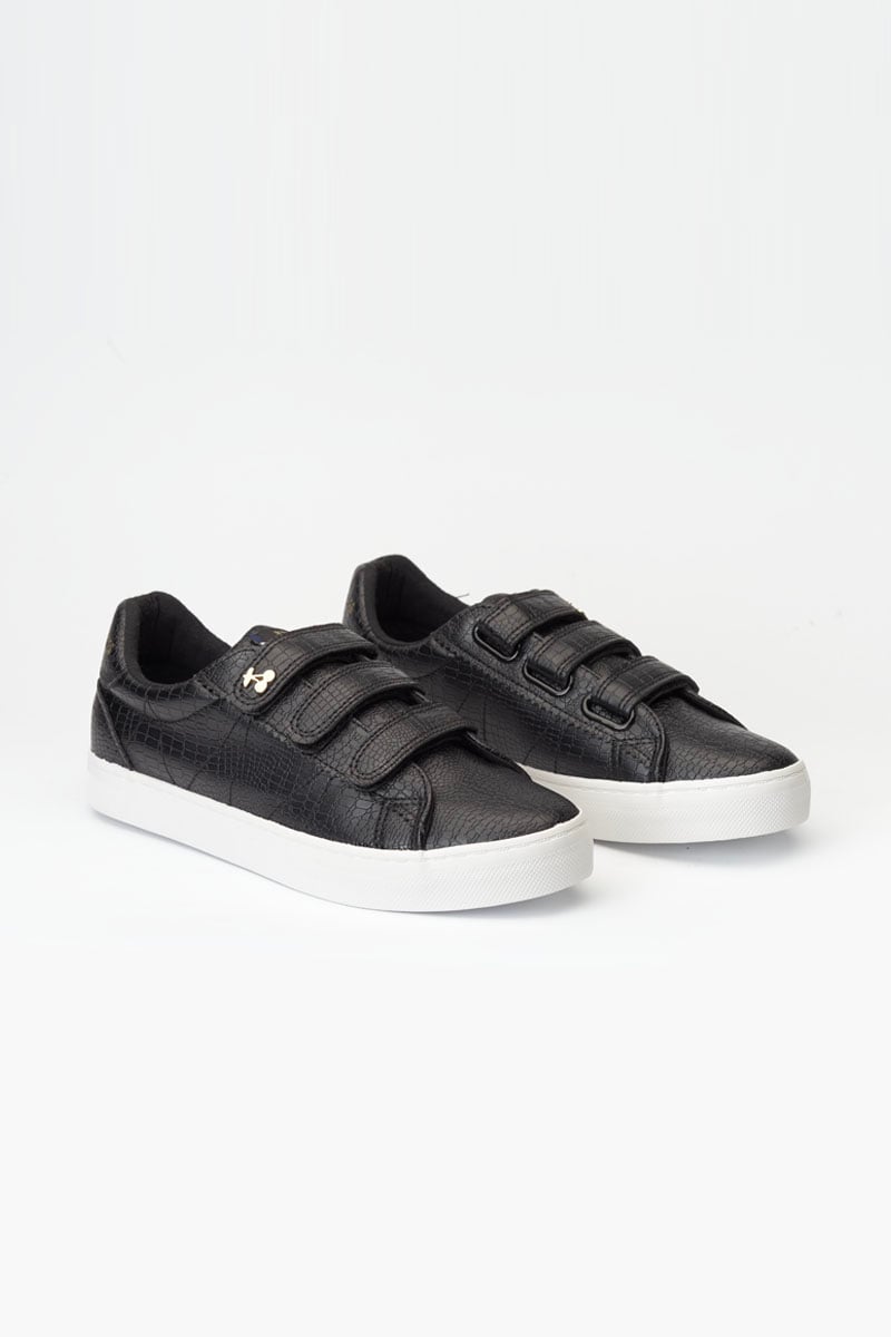 Sneakers Vic in Schwarz mit Python-Effekt
