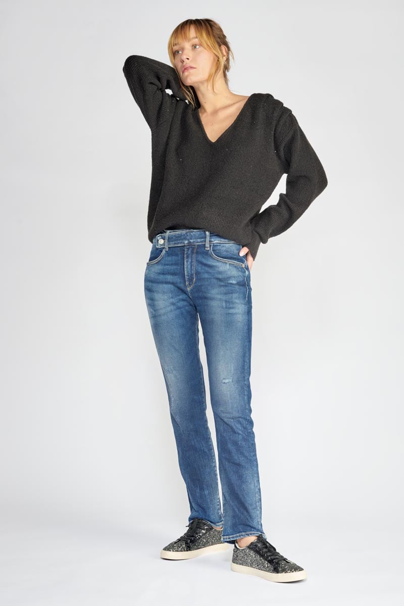 Jeans 400/17 mom Basic high waist 7/8 destroy blau Nr.2