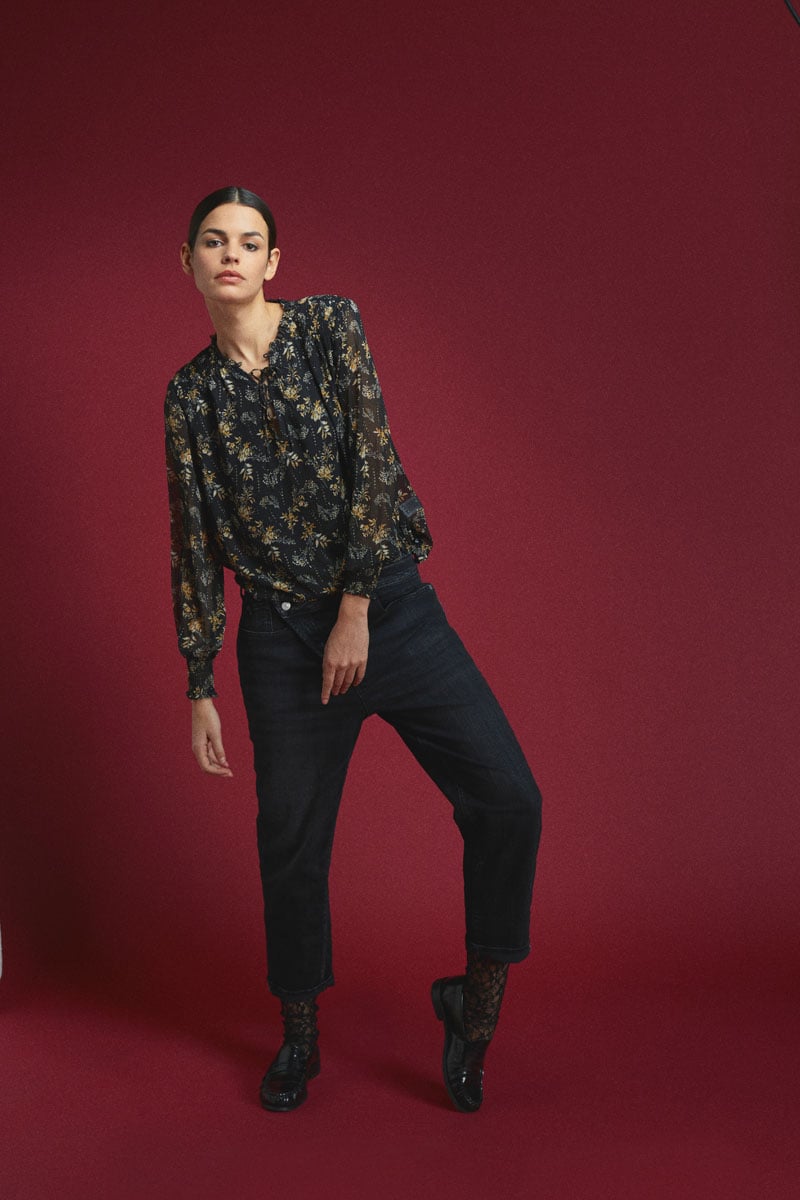 Jeans boyfit Cosy 7/8 schwarz Nr.1