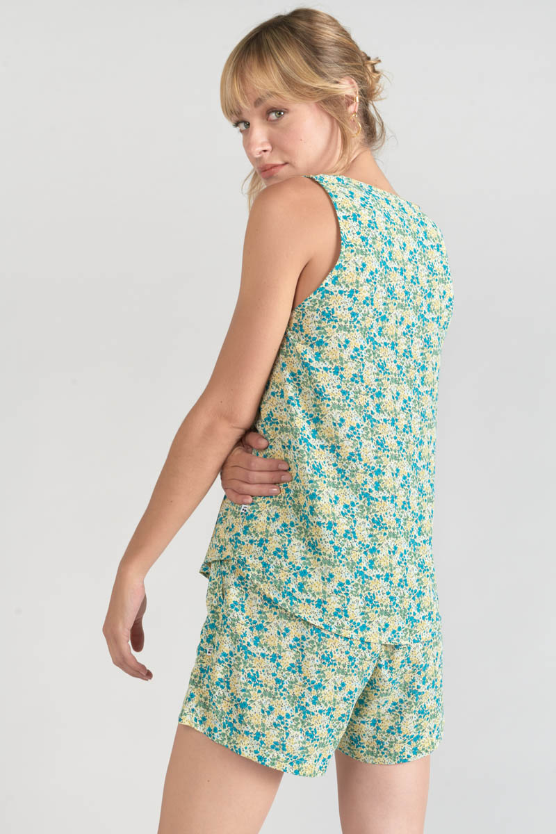 Top Craig mit grünem und blauem Blumenmuster