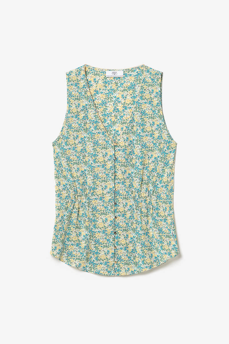 Top Craig mit grünem und blauem Blumenmuster