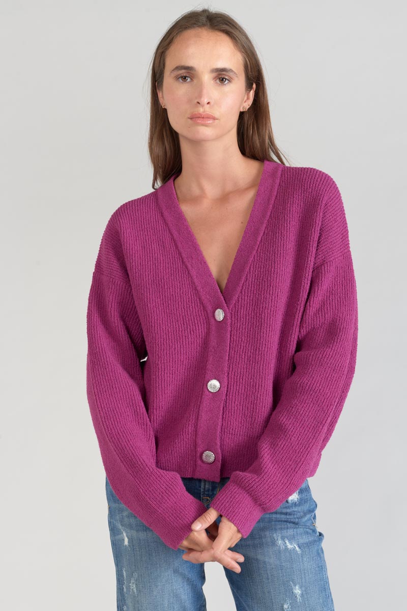 Strickjacke Enel in violine