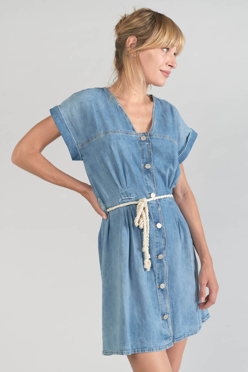 Kleid Eourres aus blauem Jeansstoff