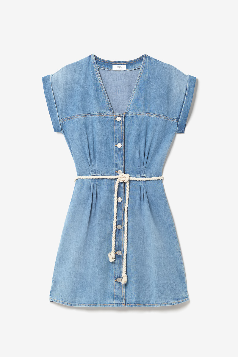 Kleid Eourres aus blauem Jeansstoff