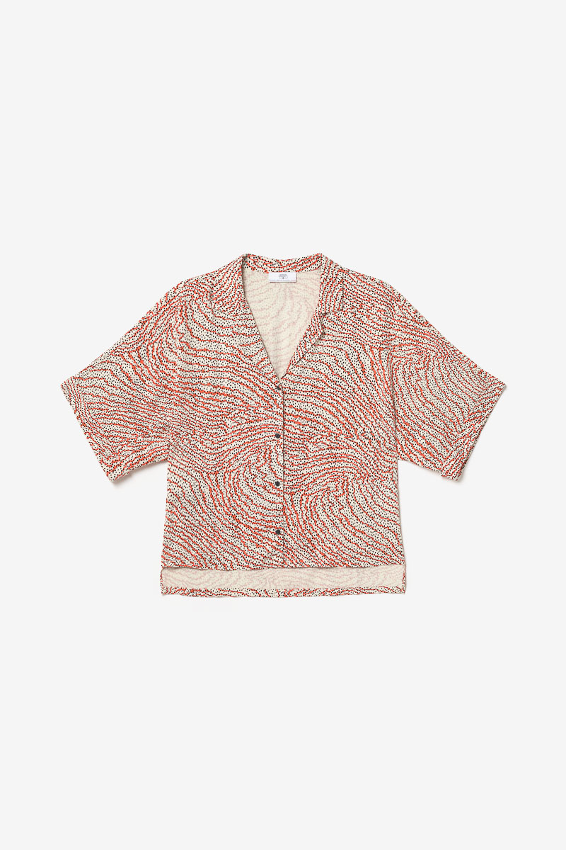 Bluse Freila mit orange-schwarzem Muster