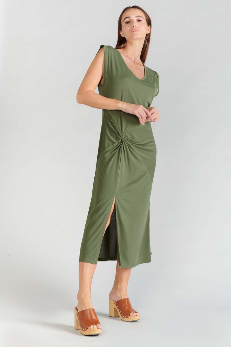 Langes Kleid Gana in khaki
