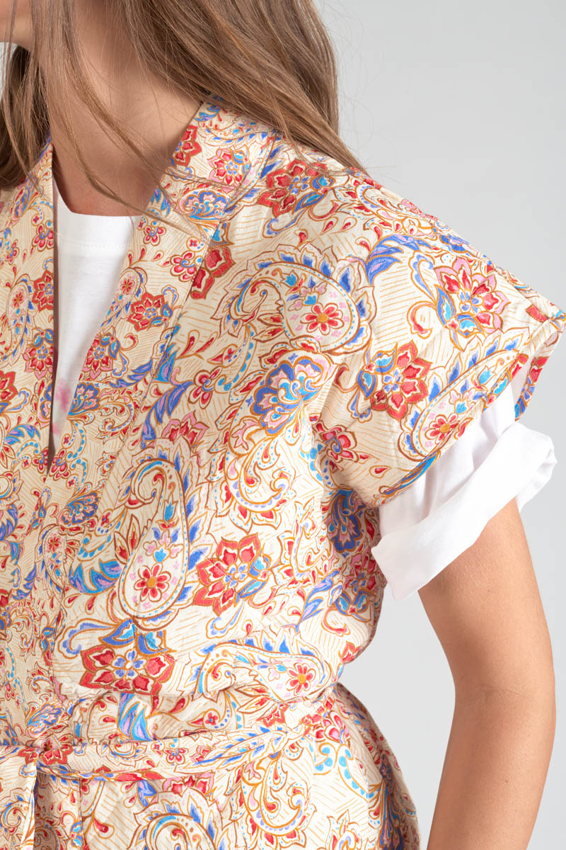 Ärmellose Jacke Kerman mit Paisley-Muster