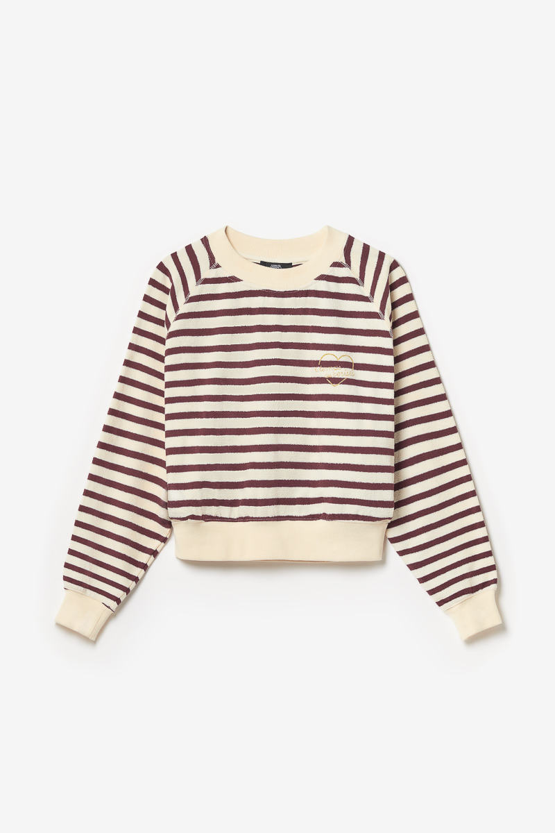 Pullover Koa Marinière in pflaumefarben