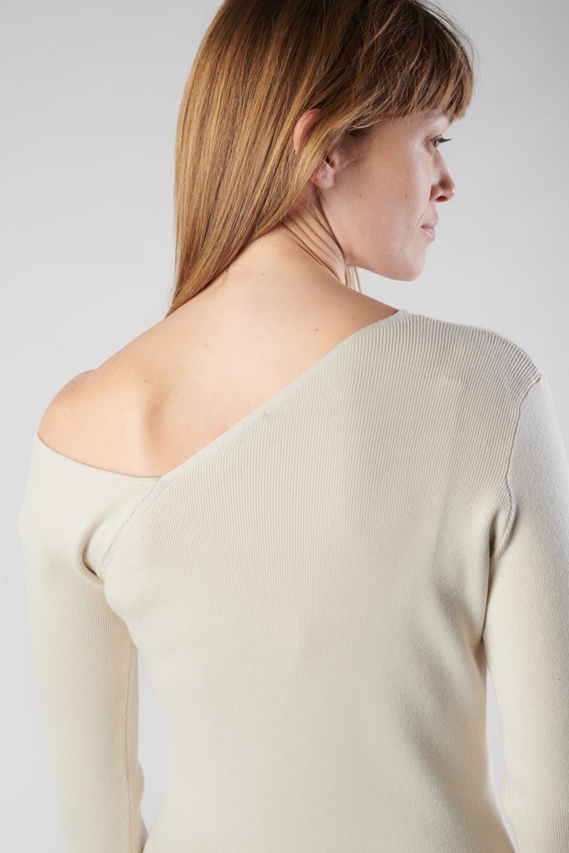 Pullover Lina asymmetrisch in sandfarben