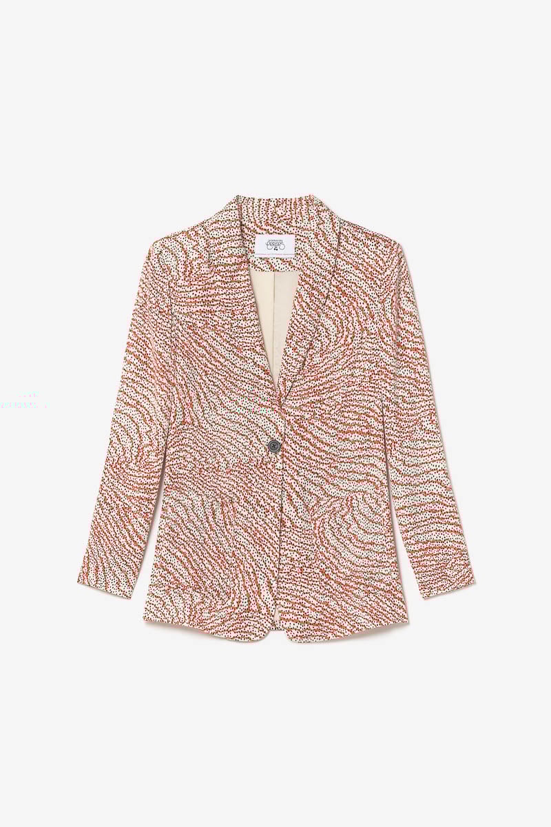 Blazerjacke Mena mit orange-schwarzem Muster