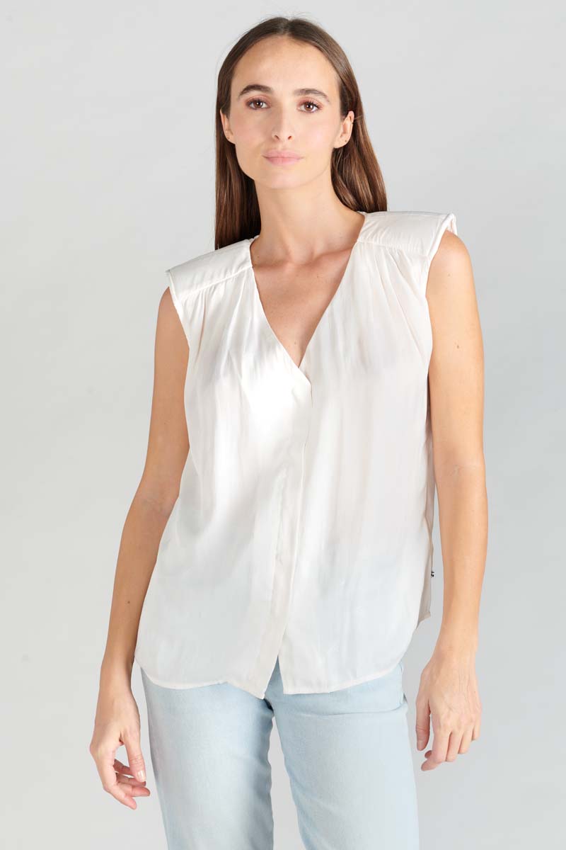 Top Missou aus cremefarbenem Jacquard