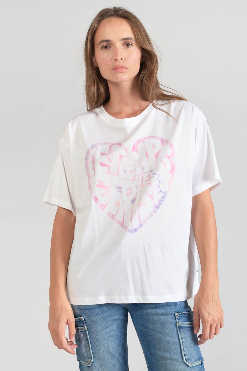 T-Shirt Moona in weiß mit Druck