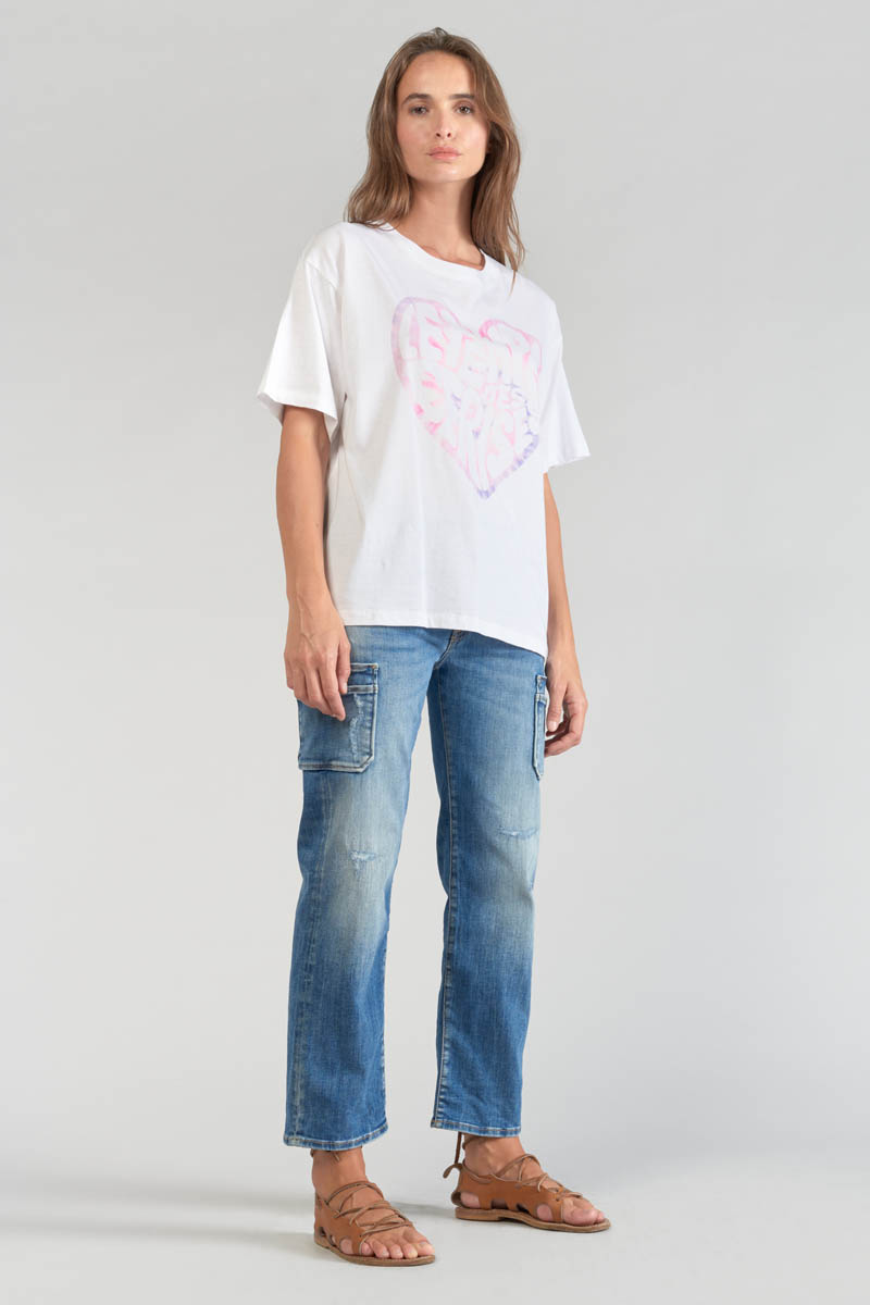 T-Shirt Moona in weiß mit Druck