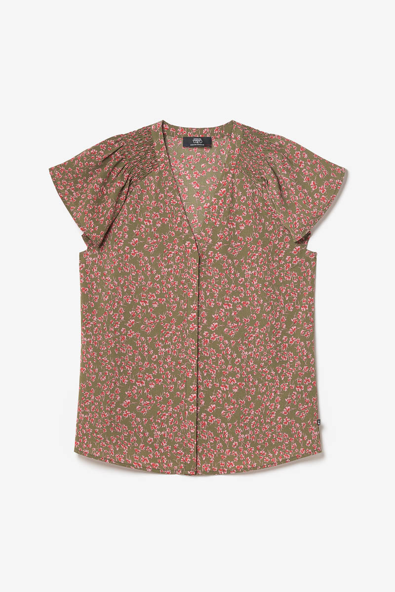 Top Norine khaki mit Blumenmuster