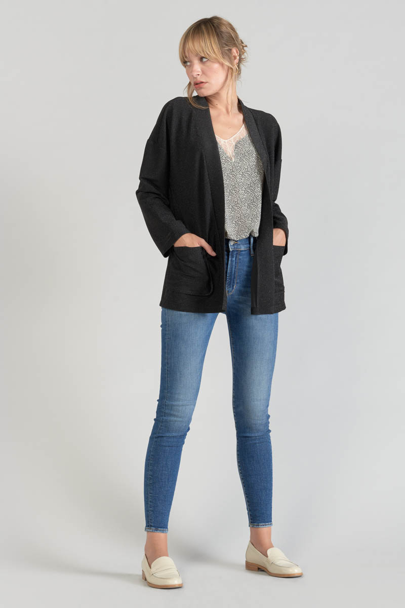 Strickjacke Sobrado in schwarz glänzend