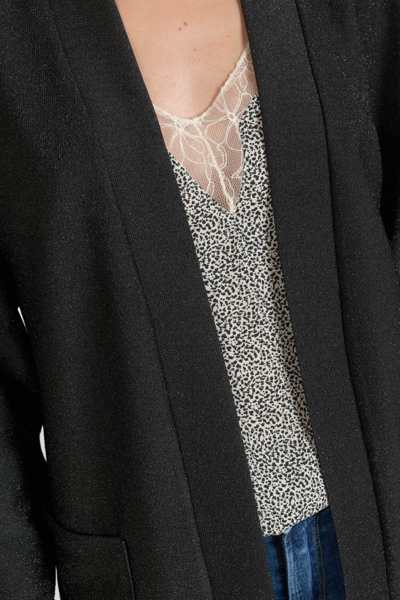 Strickjacke Sobrado in schwarz glänzend