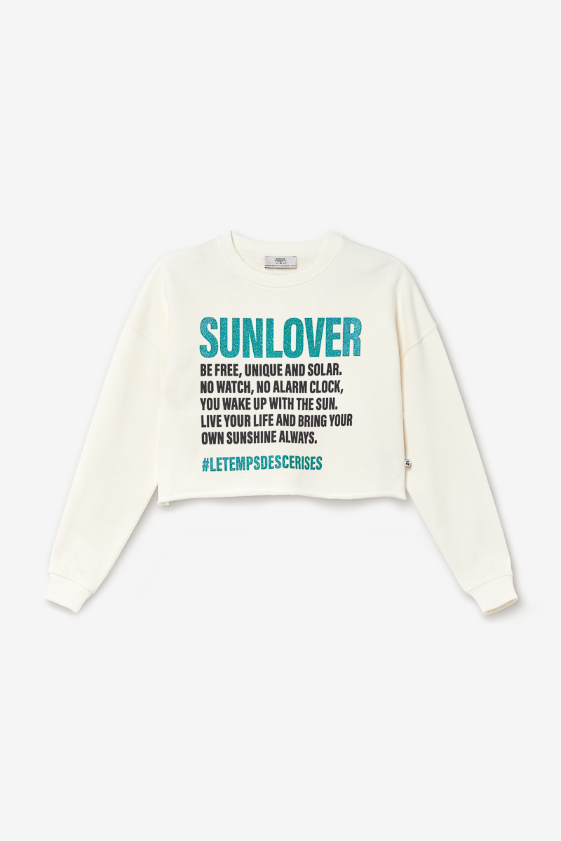 Kurzes Sweatshirt Ginogi in creme