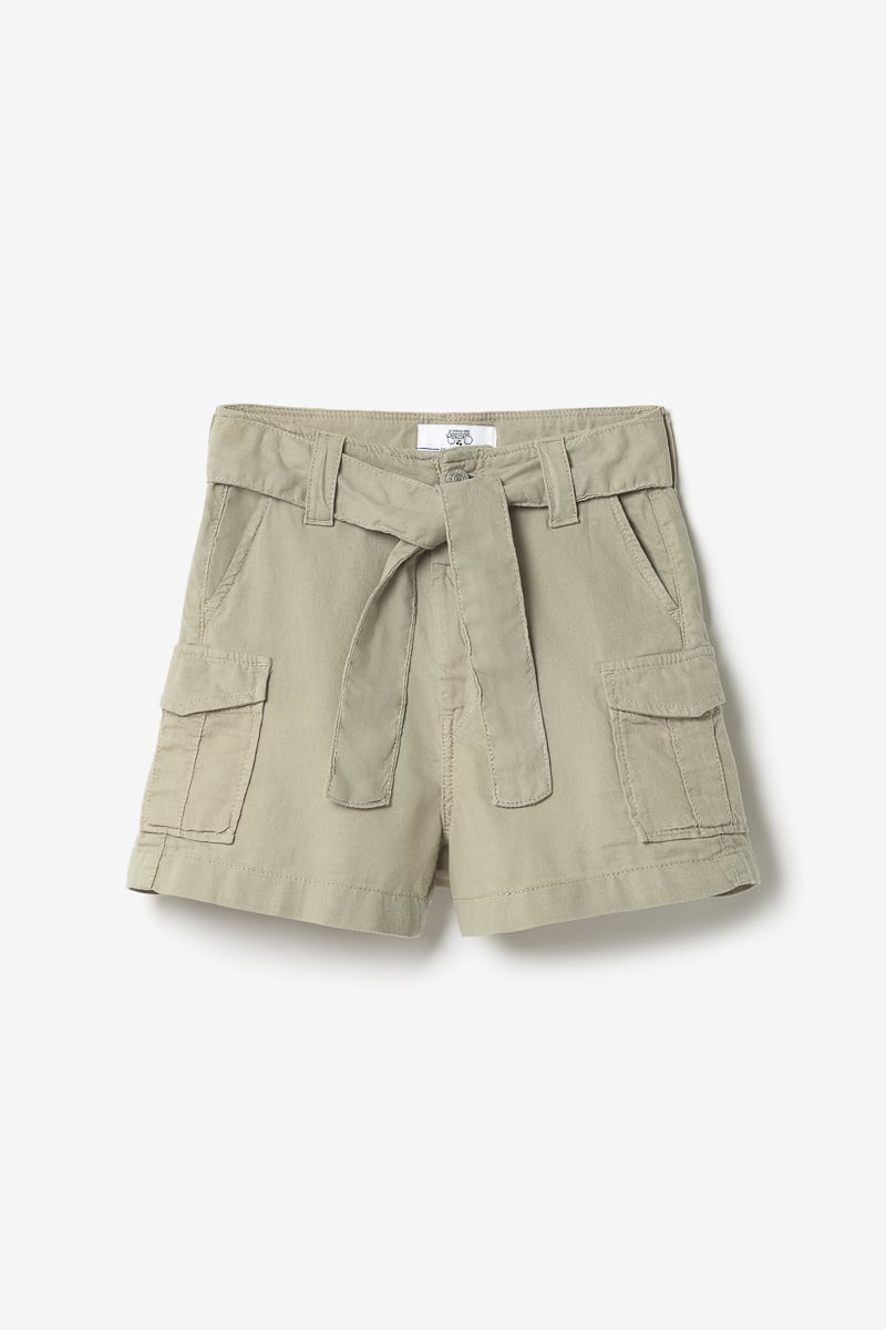 Shorts mit hoher Taille Kally hell khaki