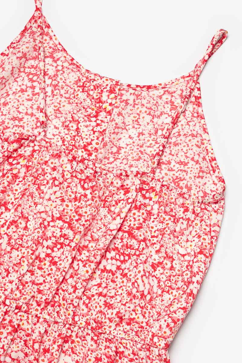 Kleid Yuligi mit Blumenmuster in rot