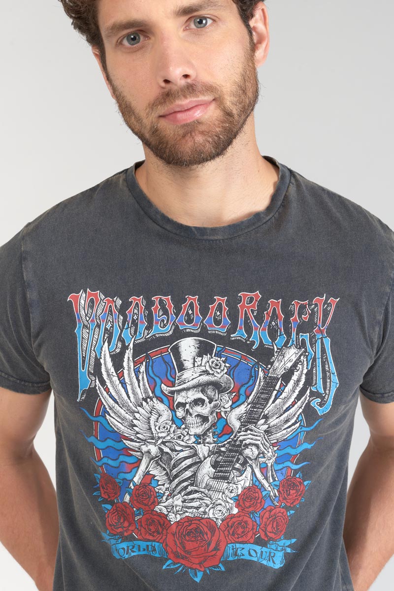 T-Shirt Tije grau verwaschener Druck