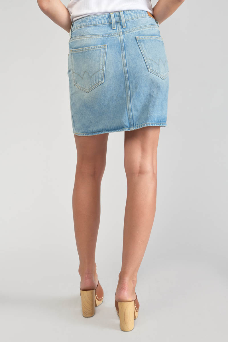 Rock Alofi aus hellblauem Jeansstoff