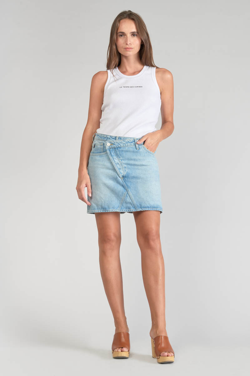 Rock Alofi aus hellblauem Jeansstoff