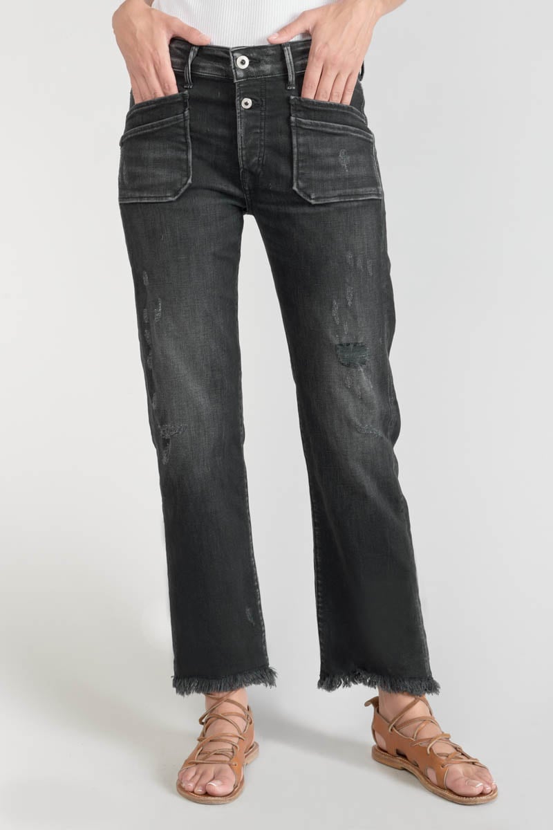 Jeans Pricilia high waist 7/8 destroy schwarz Nr.1