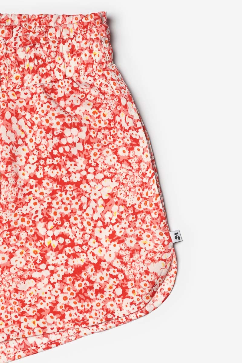 Shorts Roseigi mit rotem Blumenmuster