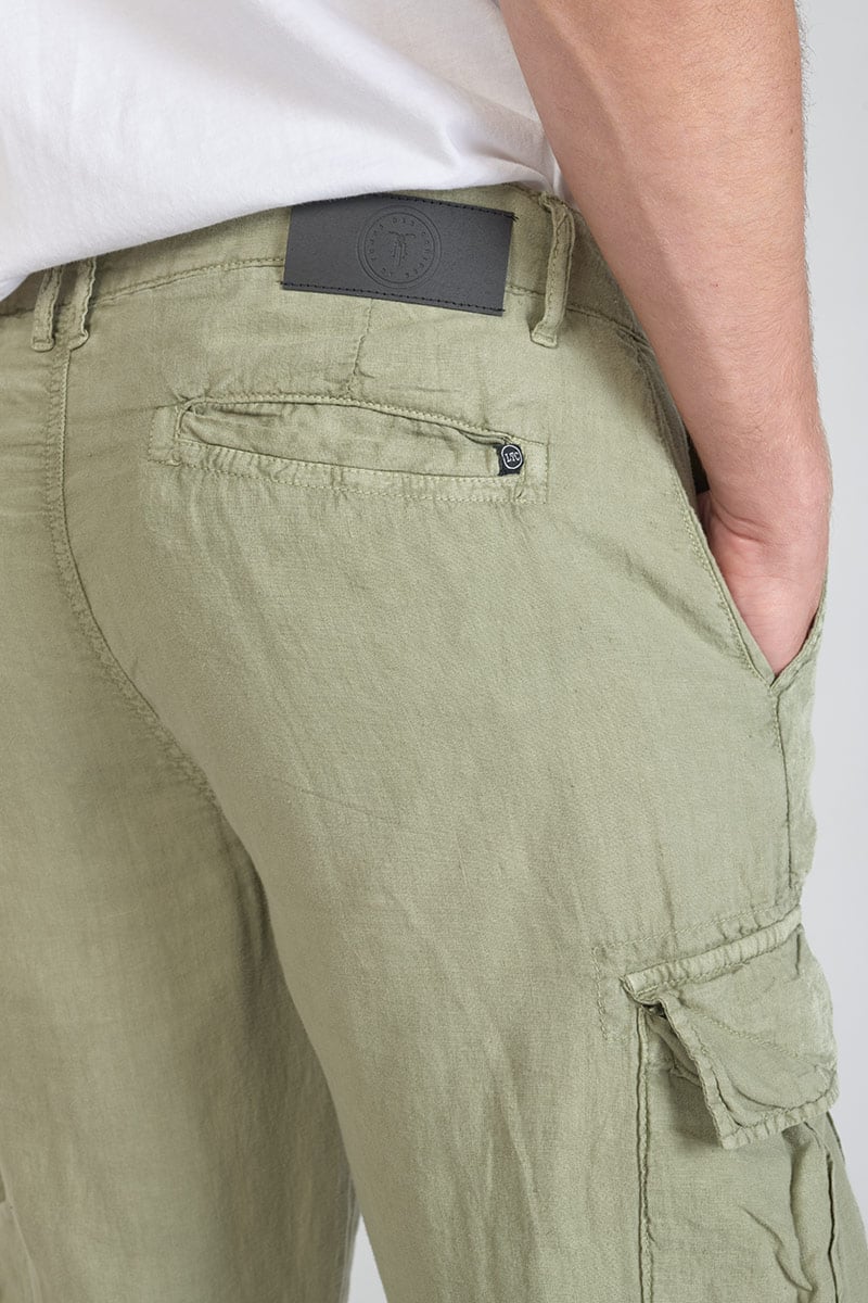Cargohose Oddo aus Leinen in hellem Khaki
