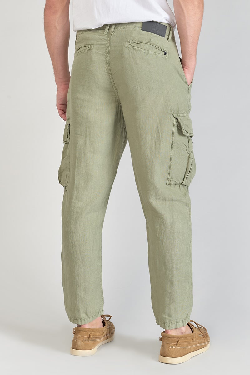 Cargohose Oddo aus Leinen in hellem Khaki