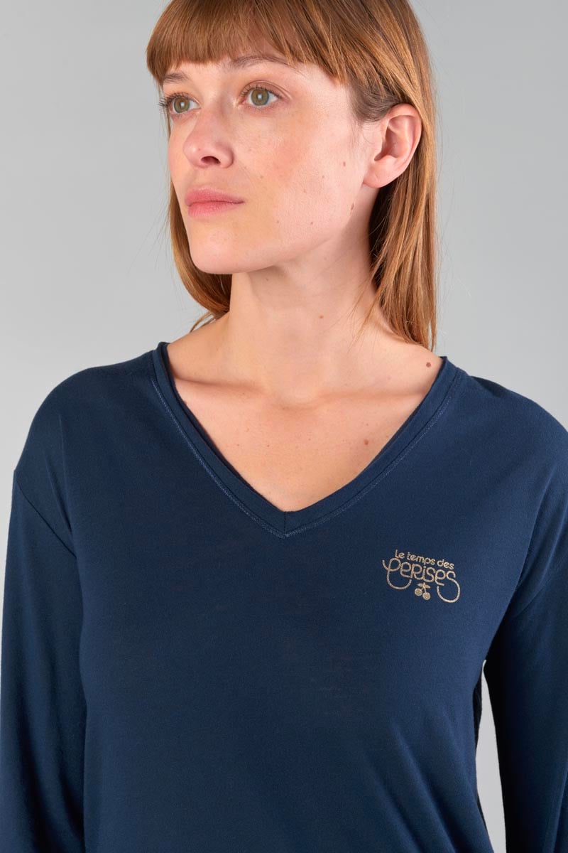 T-shirt Longvtra in blau