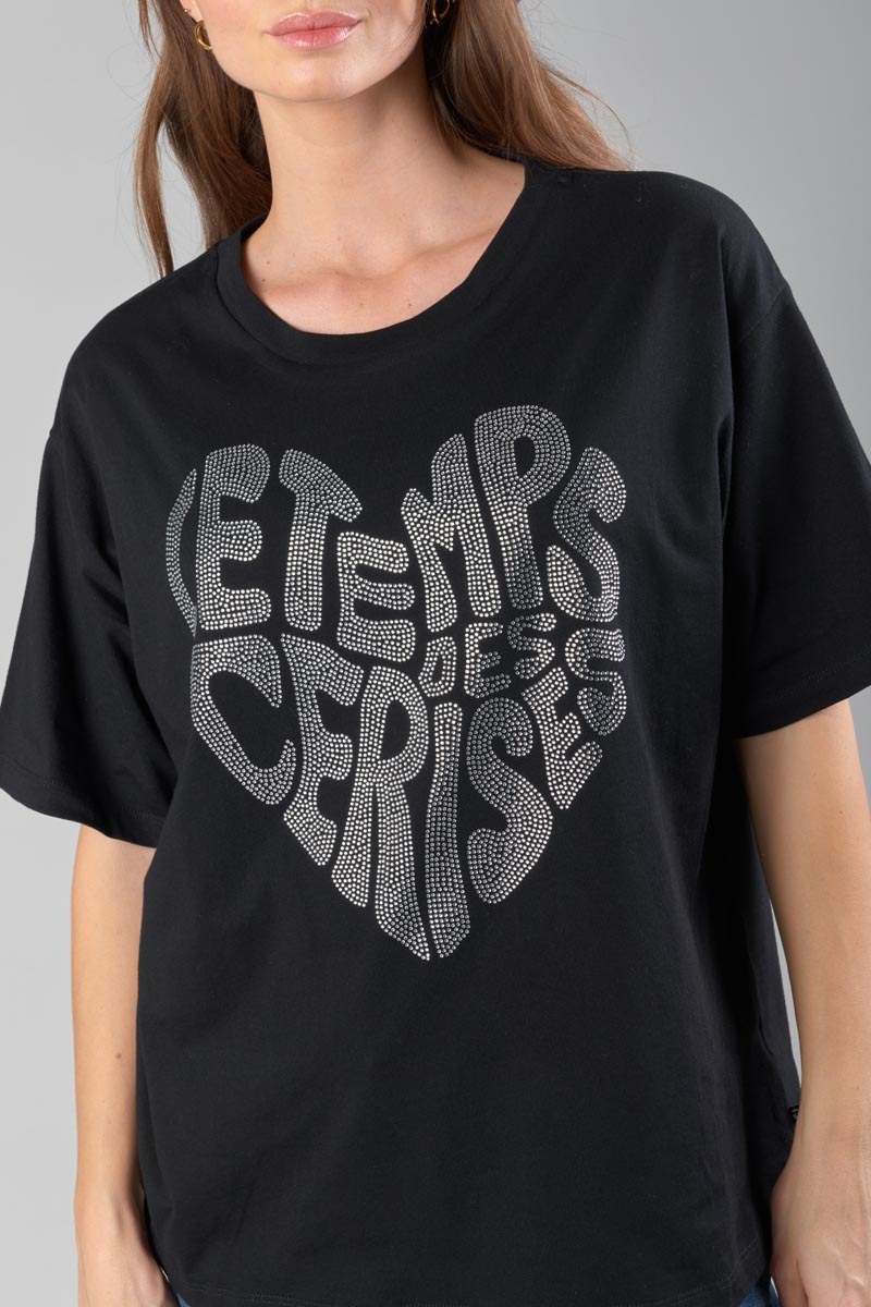 T-shirt Oraya in schwarz