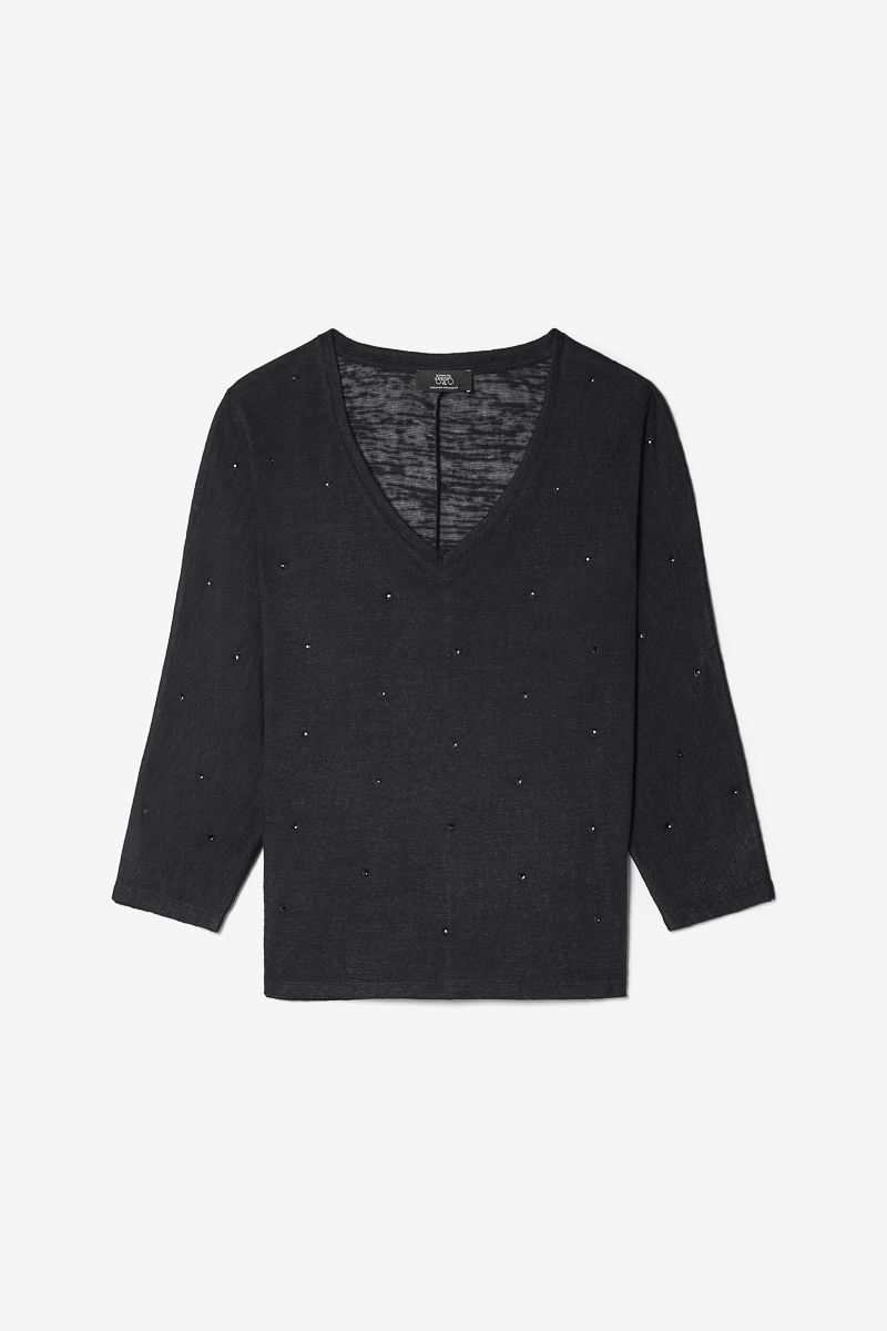 T-shirt Villou in schwarz