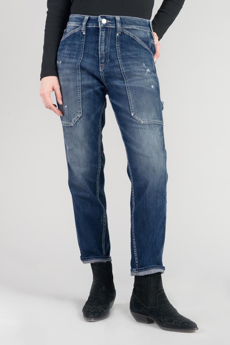 Jeans 400/60 girlfriend Union high waist 7/8 destroy blau Nr.3