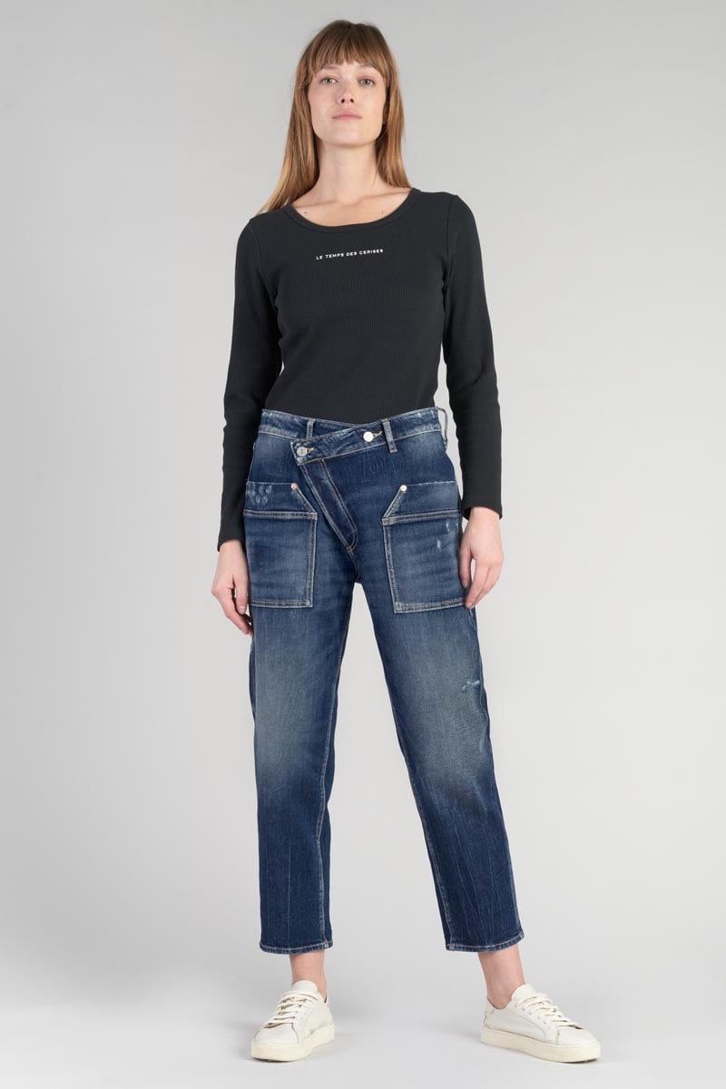 Jeans boyfit Cosy pocket 7/8 destroy blau Nr.2