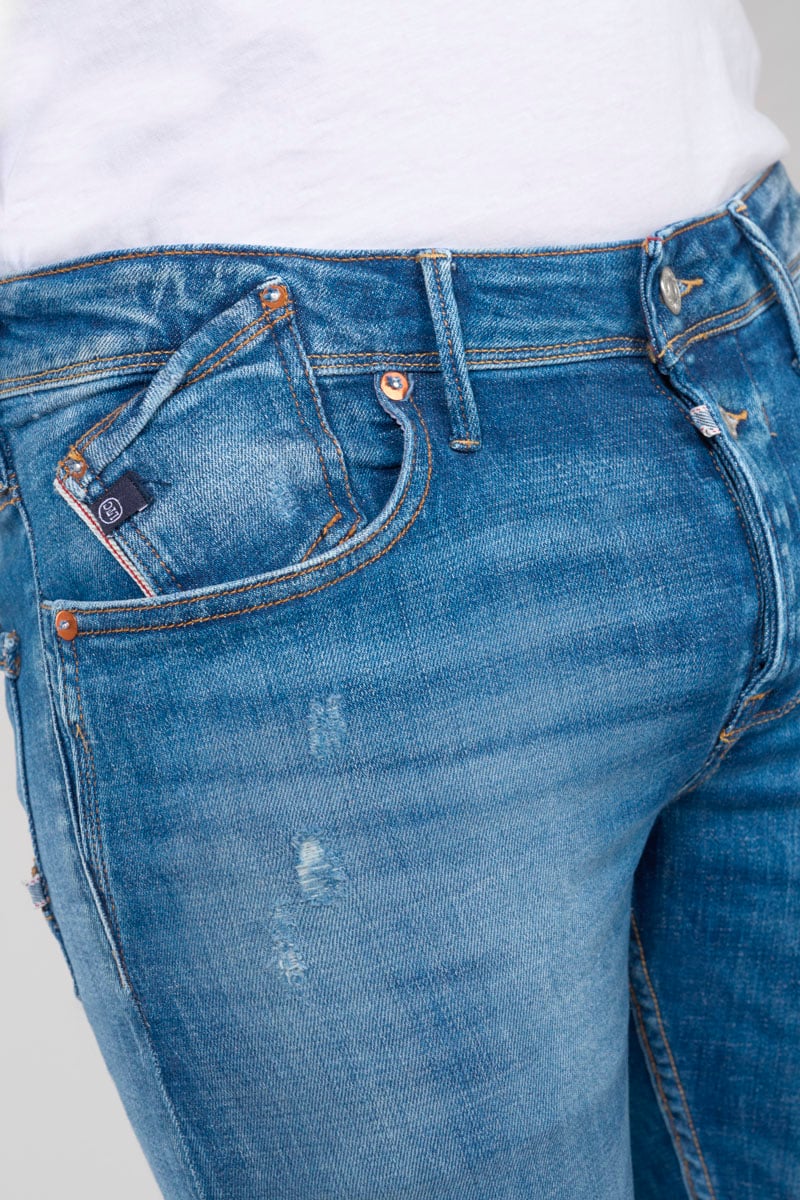 Jeans 600/17 adjusted Basic destroy blau Nr.3