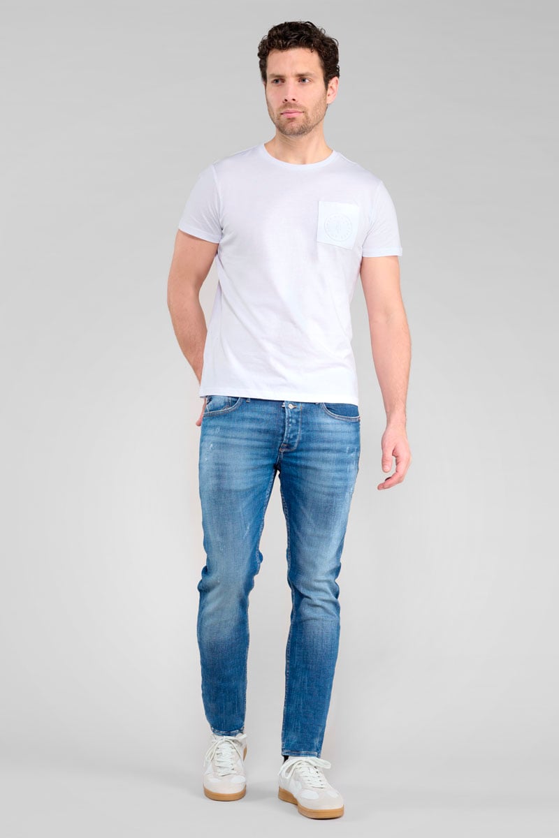 Jeans 600/17 adjusted Basic destroy blau Nr.3