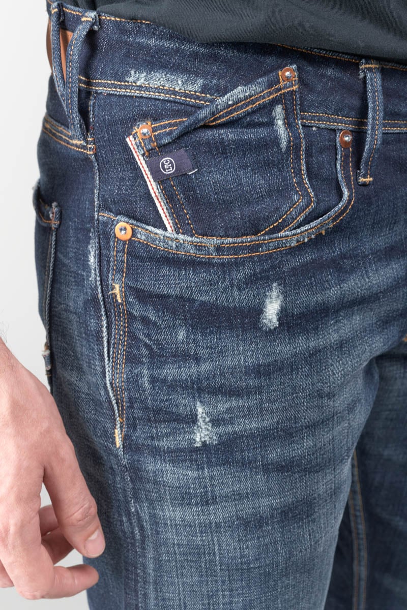 Jeans 600/17 adjusted Basic destroy blau Nr.1