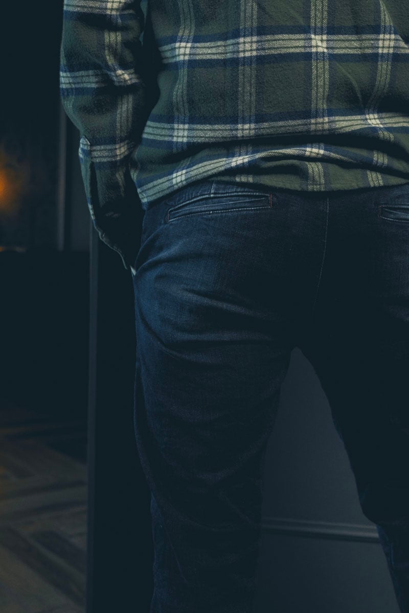 Dejean Chino-Hose aus blauem Jeansstoff