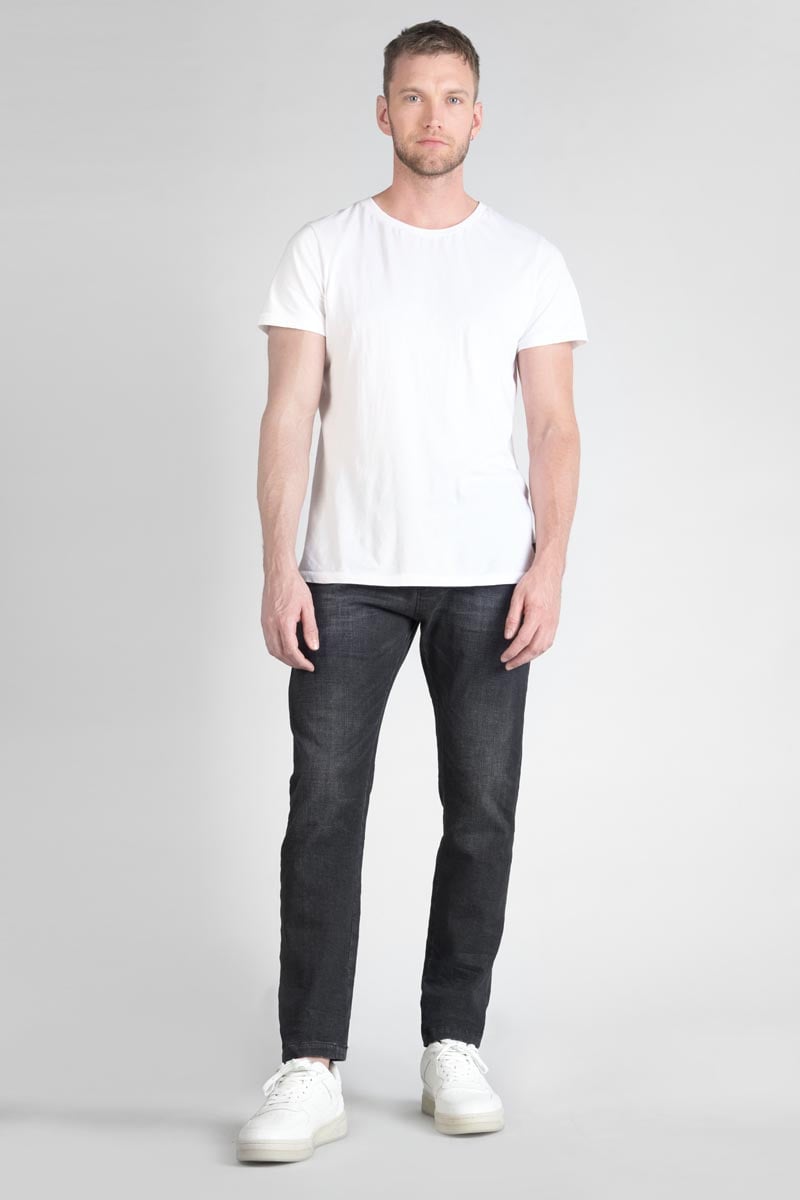 Dejean Chinohose aus schwarzem, verwaschenem Jeansstoff