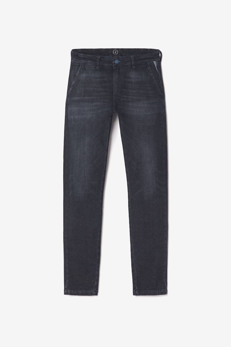 Dejean Chinohose aus schwarzem, verwaschenem Jeansstoff