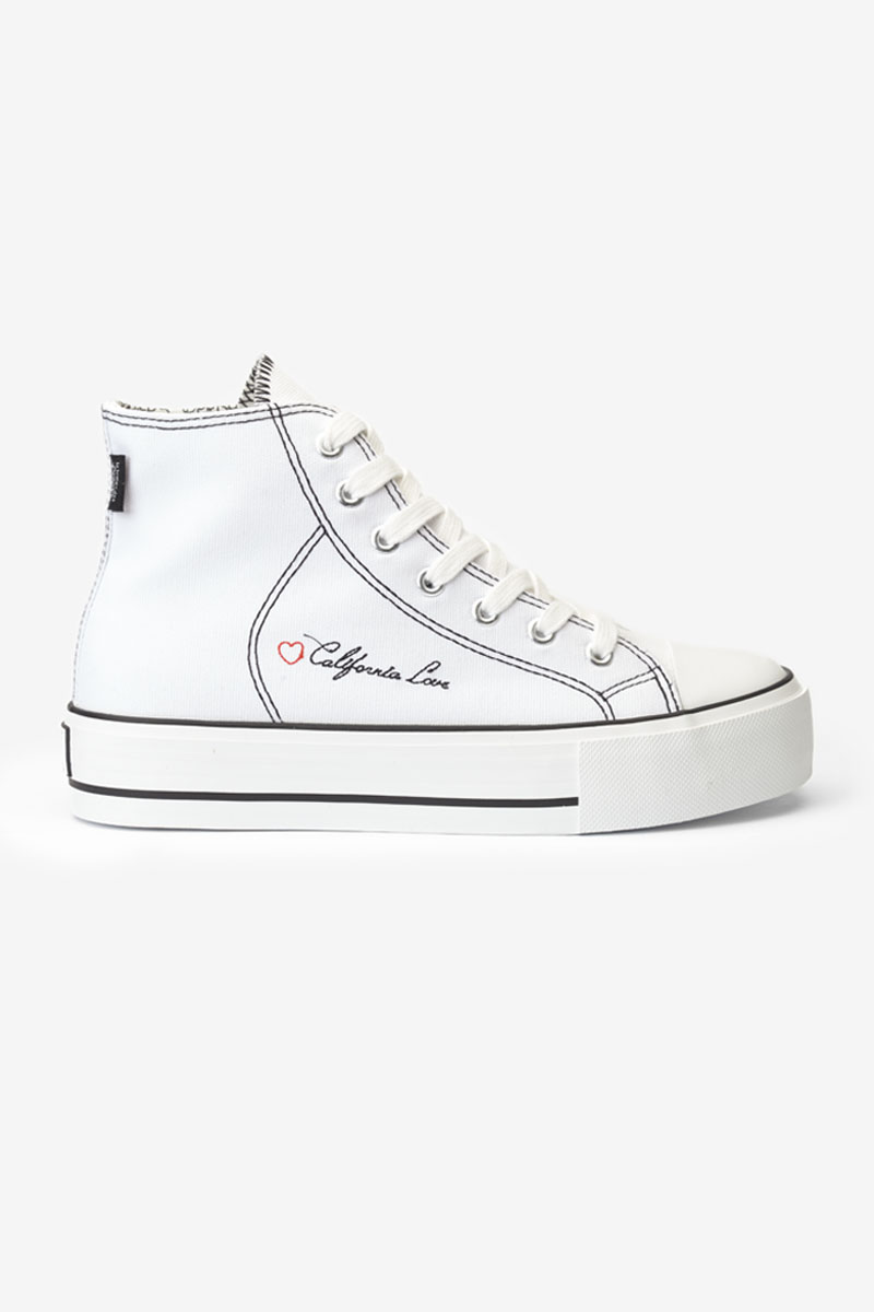Hoher Sneaker Dream weiß mit Stickerei